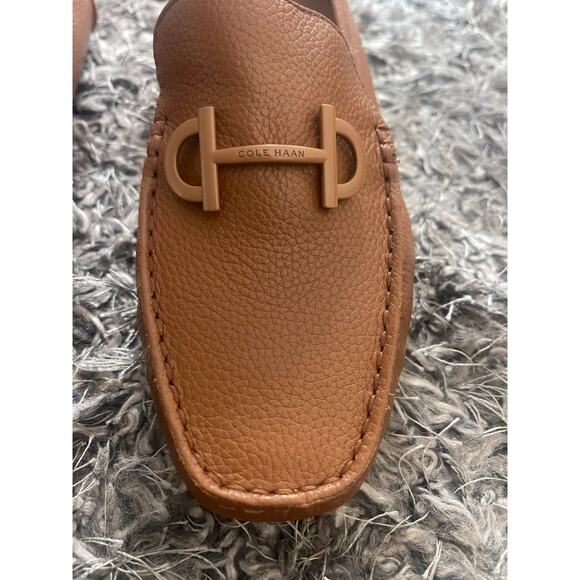Cole Haan 6.5 Leather Driving Loafers Tully Tan Brown Pebbled Slip-On Moccasins - Picture 6 of 11